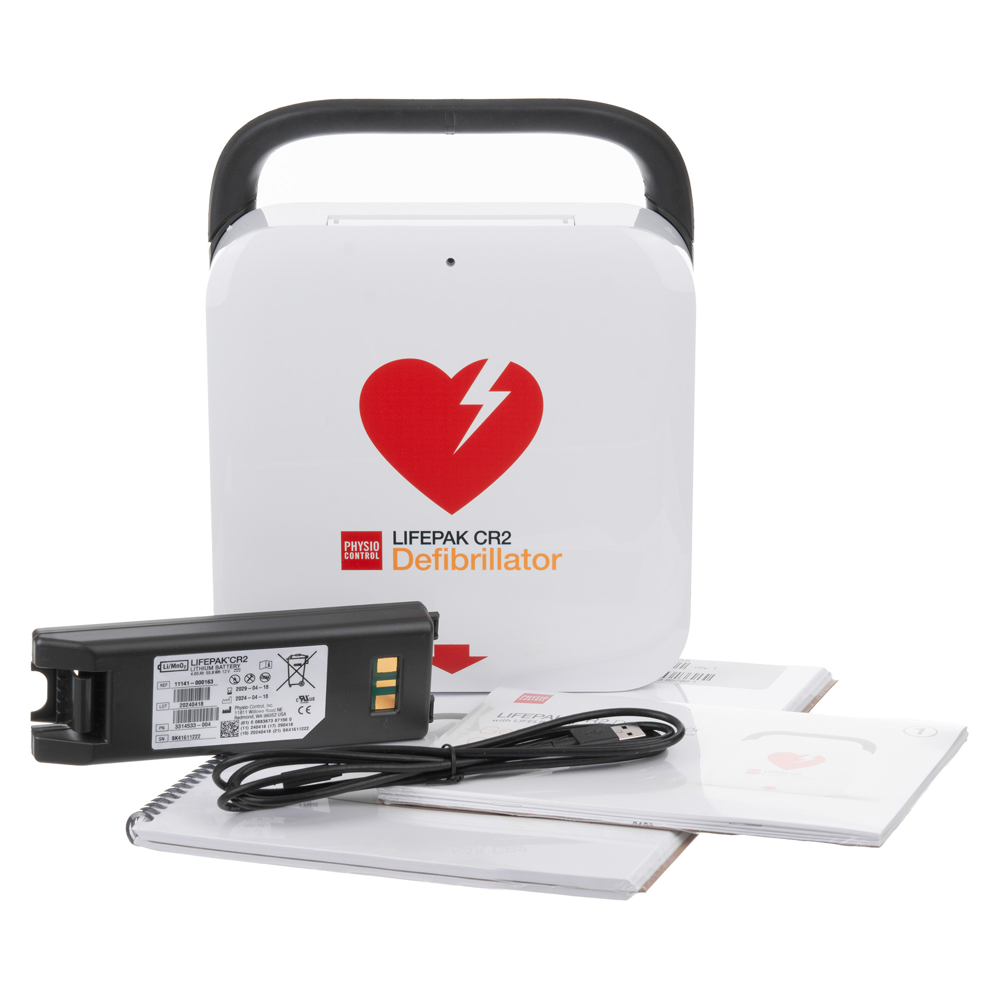Physio Control Lifepak CR2 USB Fully Automatic Defibrillator With Physio Control Lifepak CR2 USB Fully Automatic Defibrillator With
