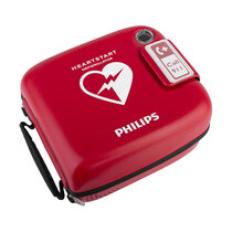 Bright red finish helps to quickly locate the defibrillator in an emergency