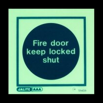 "Fire Door Keep Locked Shut" in darkness