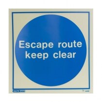 "Escape route keep clear"