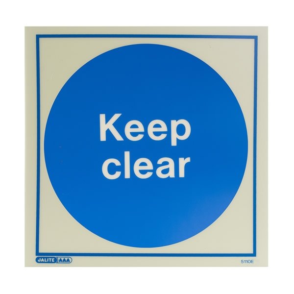 Photoluminescent Keep Clear Door Signs - Rigid Plastic