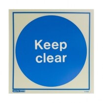 Photoluminescent Keep Clear Door Signs - Rigid Plastic