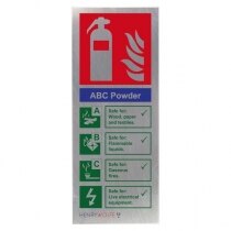 Stainless Steel Powder Fire Extinguisher ID Sign