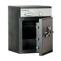 The deposit safe is secured with high security key locks
