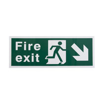 Fire Exit Safety Signs Directional Arrows 1mm Plastic 400mm x 200mm Pre Drilled 