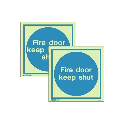 Photoluminescent Fire Door Signs - Rigid Plastic