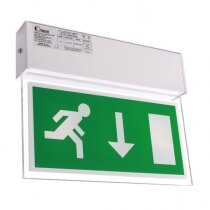 Double-Sided Hanging LED Fire Exit Sign with Self-Test - Romney