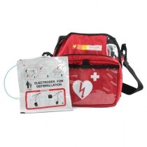 The Schiller Defib is supplied with a soft carry case and adult pads