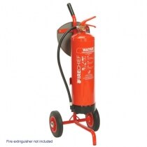 Single fire extinguisher trolley with rotary hand bell