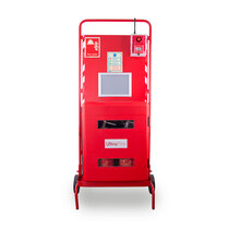 Site Stand with Waterproof Extinguisher Cabinet and Interconnectable Site Alarm