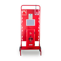 Site Stand with Waterproof Extinguisher Cabinet and Interconnectable Site Alarm