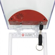 STI 6532G Stopper fire alarm call point cover with built-in sounder