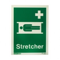 Stretcher location sign with text