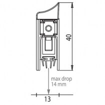 Surface mounted drop down smoke seal maximum drop