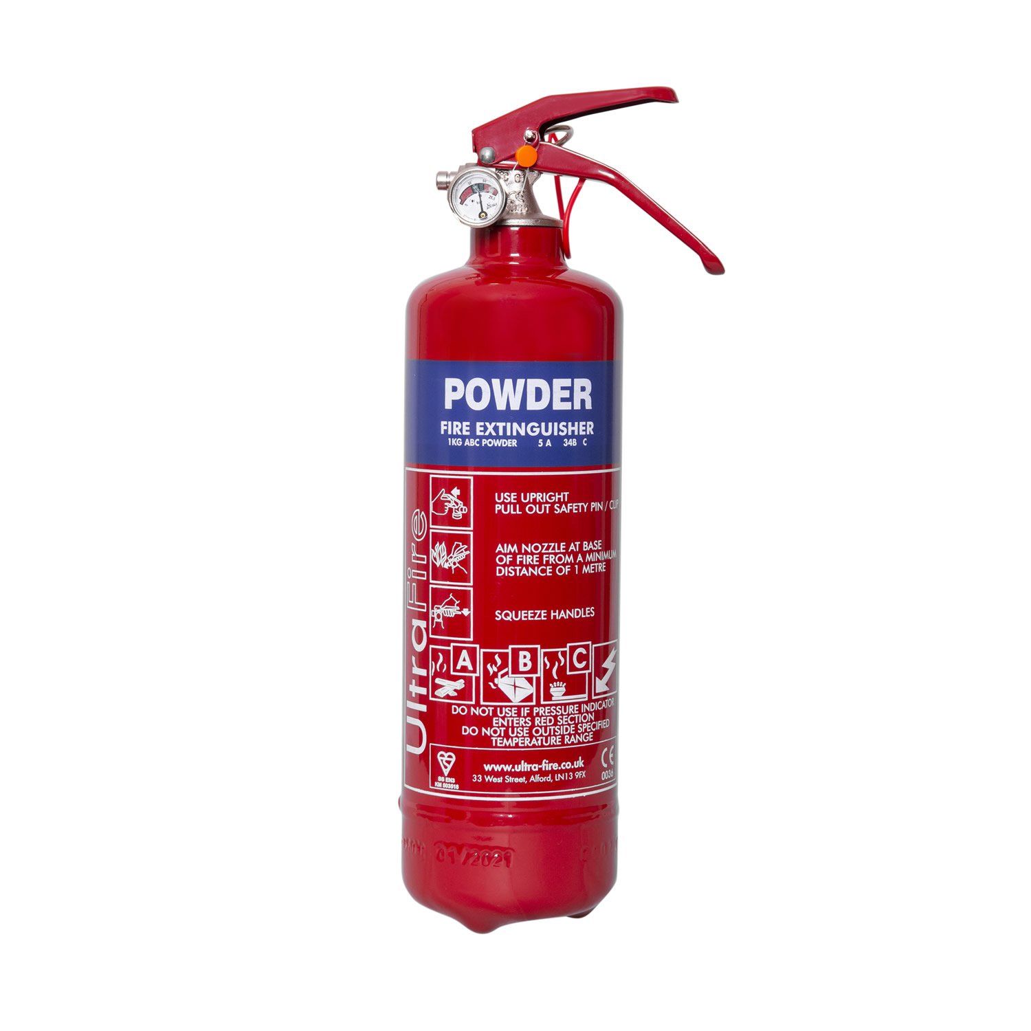 1 Kg ABC Dry Powder Fire Extinguisher - Fire Products Direct