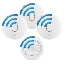 Radio-Interlinked 3 Smoke Alarms and Heat Alarm Kit - UltraFire