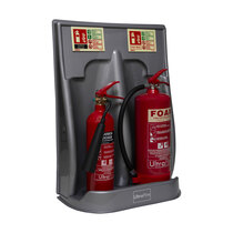 Suitable for holding two fire extinguishers up to 9kg/9ltr in size