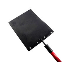 Large, solid rubber paddle provides large contact area to disrupt fires and is securely attached to withstand repeated use