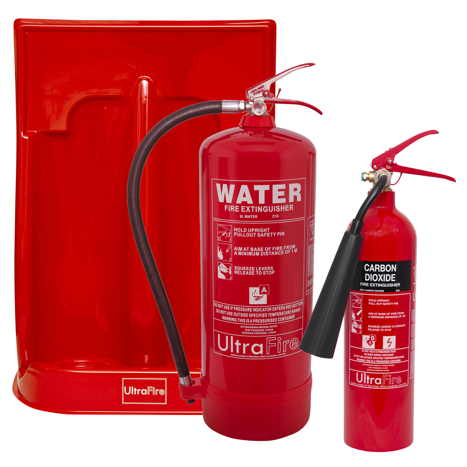 9ltr Water, 2kg CO2 Extinguisher & Double Stand Deal