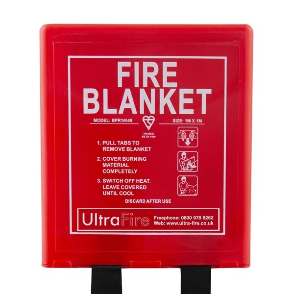 UltraFire Fire Blanket 1m x 1.0m in EasyClean Hard Case 5yr Warranty
