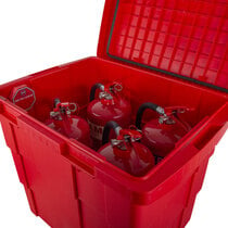 Has the ability to store up to 4 x 6kg / 6ltr fire extinguishers