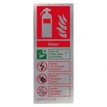 Stainless Steel Water Fire Extinguisher ID Sign