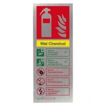 Stainless Steel Wet Chemical Fire Extinguisher ID Sign