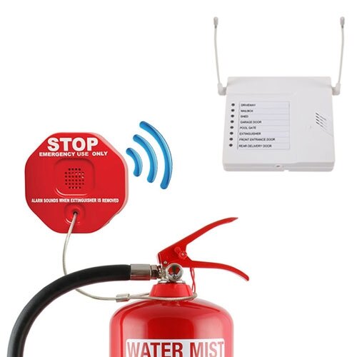 Wireless Fire Extinguisher Theft Stopper and 8 Channel Receiver Pack