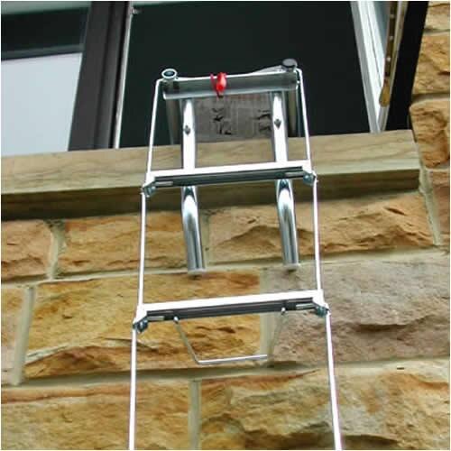 Deployed X-It fire escape ladder