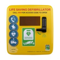 Polycarbonate Outdoor Defibrillator Cabinet with Code Lock, Heating and Light - Yellow