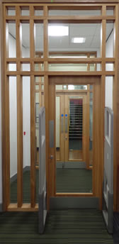 A pattern 10 fully glazed fire door