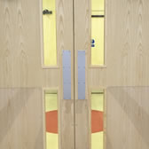 Double fire door set with impact resistant finish