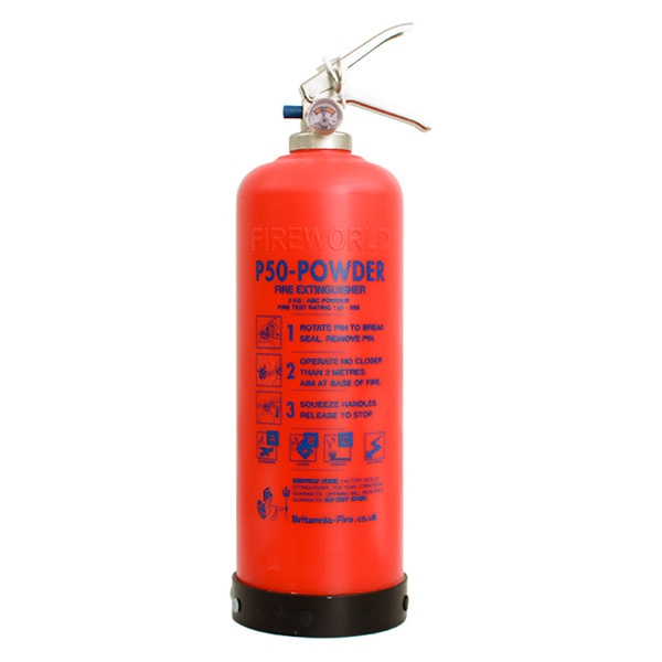 The 2kg P50 service-free powder extinguisher is ideal for vans and buses