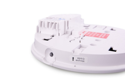 Ei168 RF base plate showing location of the House Code slot