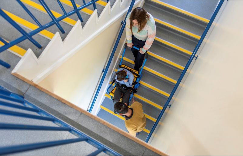 Child with autism evacuated in Evac+Chair