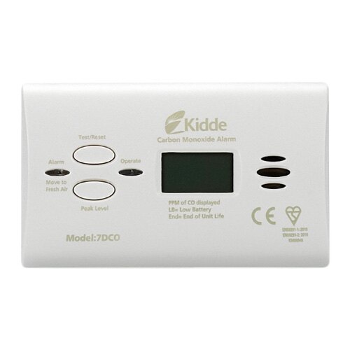 10 Year Digital Carbon Monoxide Alarm Kidde 7DCO Safelincs Kidde