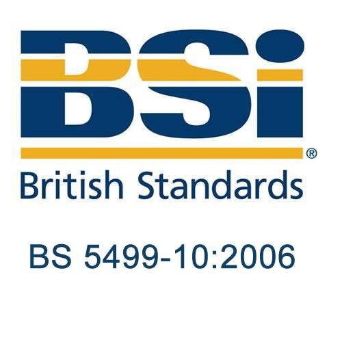 British Standard BS 5499102006 Safety signs, including fire safety signs. Code of practice