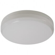 Image of the Decorative Circular Emergency Bulkhead Light With Self-Test - GR/ST