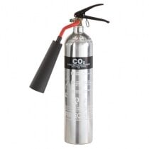 Image of the Polished Aluminium 2kg CO2 Fire Extinguisher