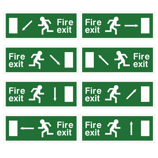 Self-Adhesive EEC Directive Fire Exit Signs