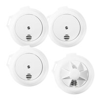 Image of the Mains Powered 3 Smoke Alarms and 1 Heat Alarm Kit with Alkaline Back-up Batteries - Firehawk