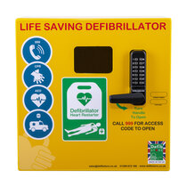 Image of the Outdoor Stainless Steel XL Defibrillator Cabinet with Code Lock, Heating System and LED Light