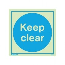 Image of the Photoluminescent Keep Clear Door Signs - Vinyl 100x100mm