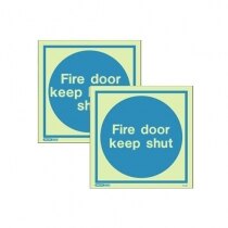 Image of the Photoluminescent Keep Shut Fire Door Signs - Rigid Plastic 150x150mm