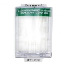 Image of the Call Point Cover 'Stopper' Green STI 6531/G (for surface mounted call points)