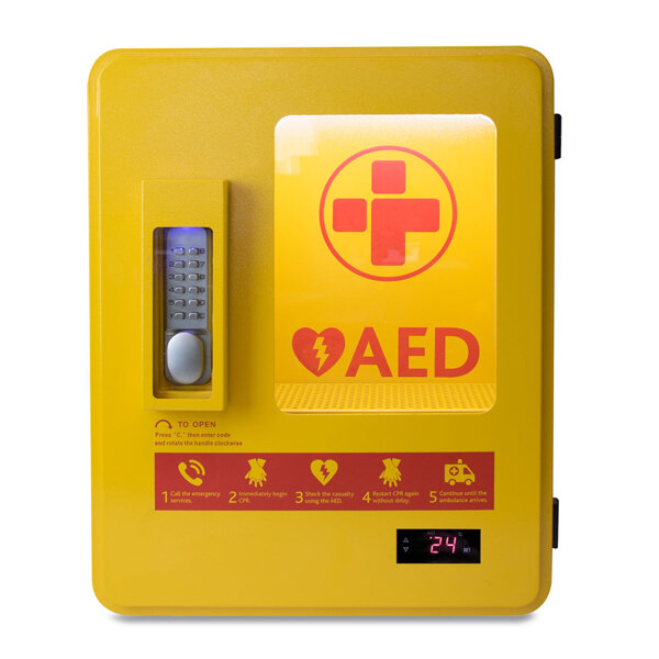Image of the Mediana HeartOn A15 Defibrillator Outdoor Heated Cabinet with Keypad Lock & Alarm