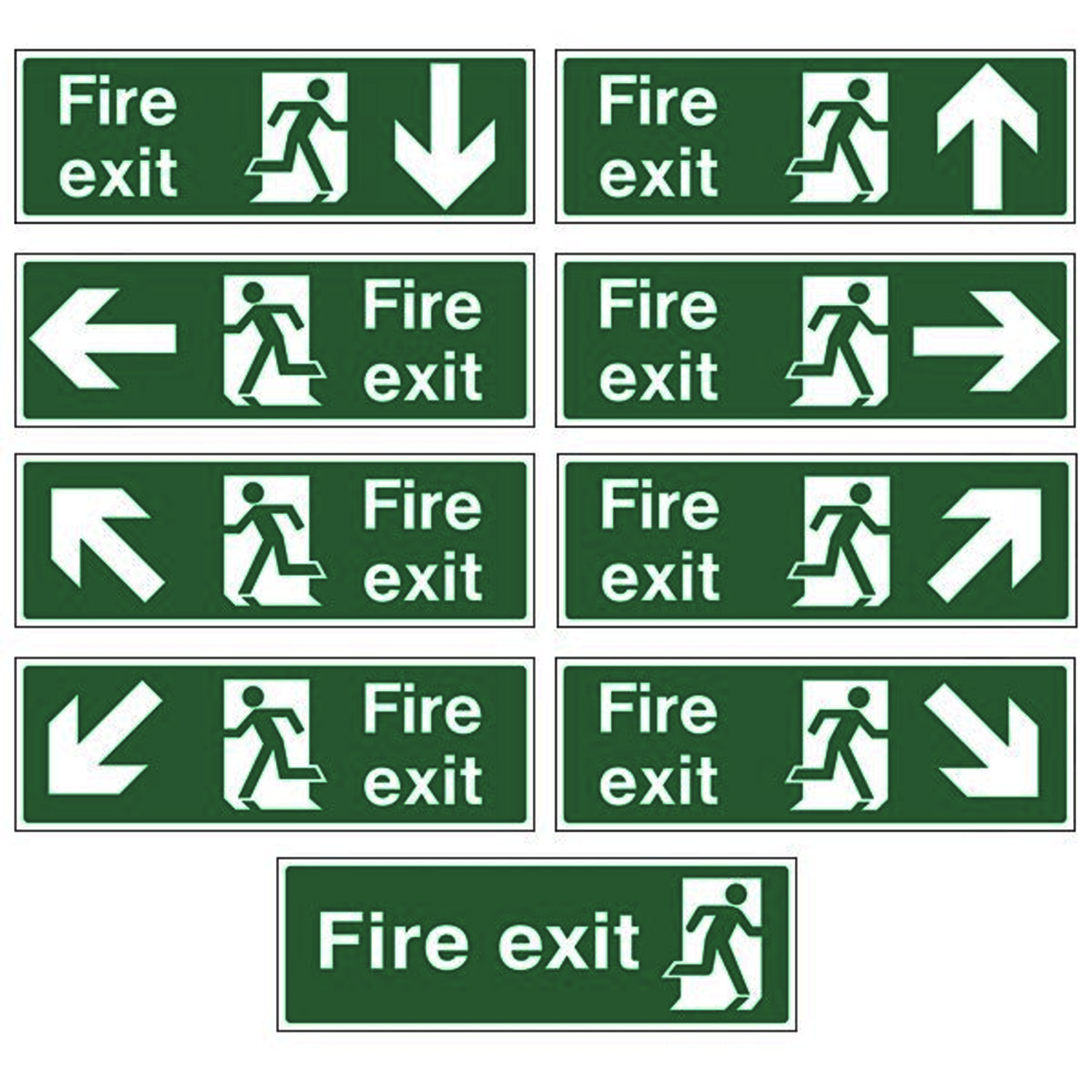 Image of the Plastic Fire Exit Signs - Self-Adhesive