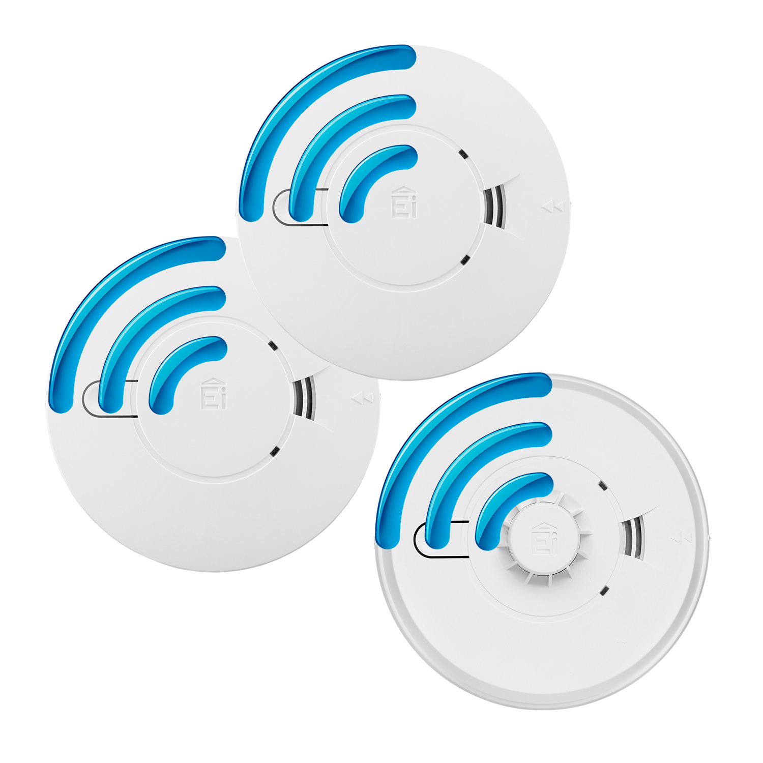 Image of the Mains Powered Radio-Interlink 2 Smoke Alarms and 1 Heat Alarm Kit with Alkaline Back-up Battery - Aico Ei140eRF Series