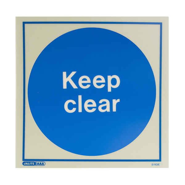 Image of the Photoluminescent Keep Clear Door Signs - Rigid Plastic 200x200mm