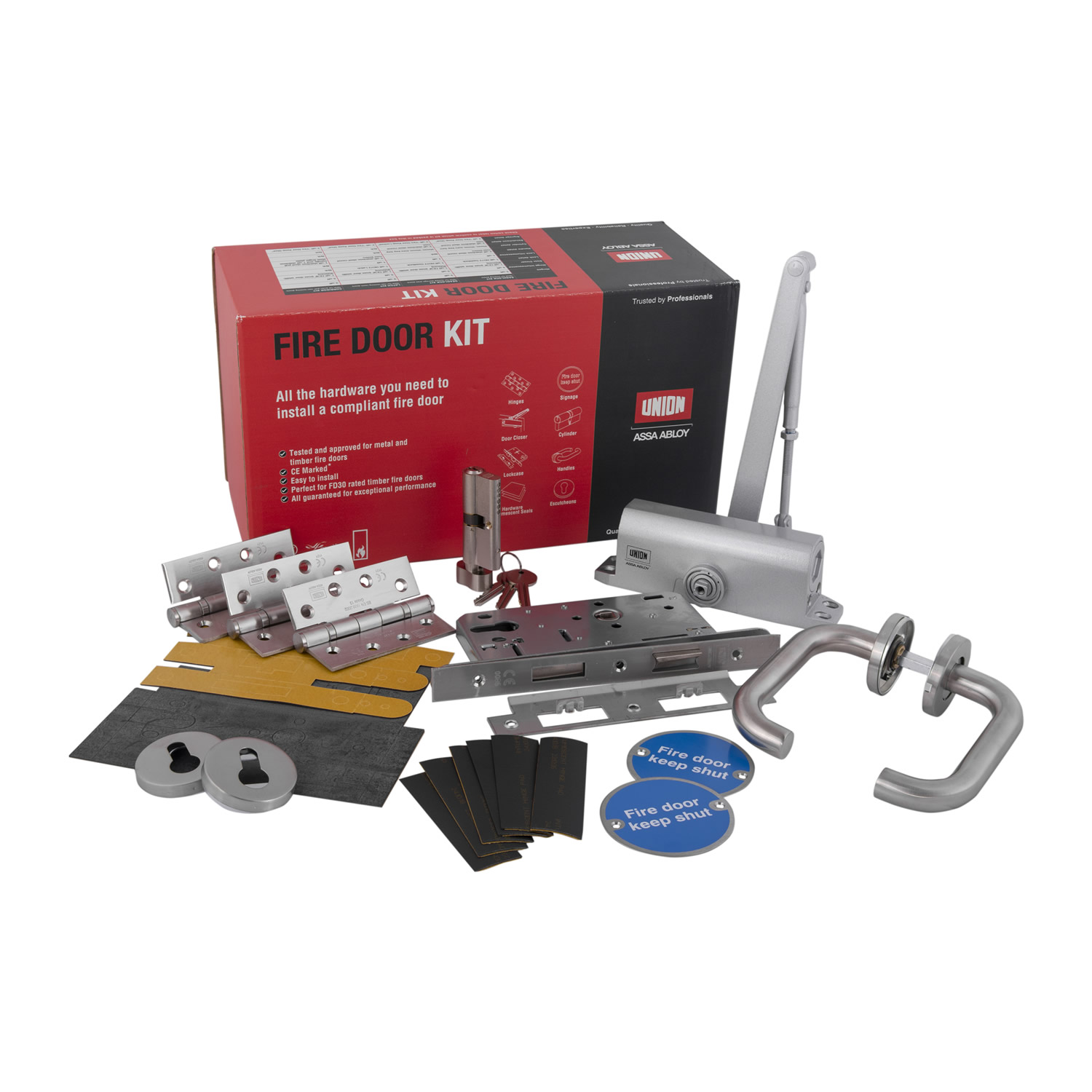 Image of the Union Fire Door Kit - Lever on Rose Locking Kit